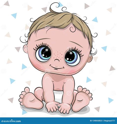 Cartoon Baby Boy Isolated on a White Background Stock Vector ...