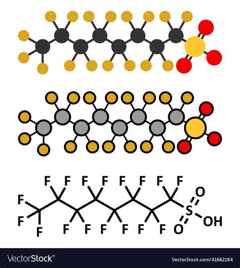 Perfluorooctanesulfonic acid perfluorooctane Vector Image