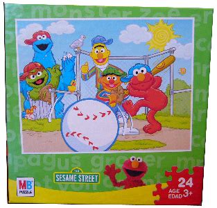 ToyDorks - MB Puzzle - Sesame Street 24 PCS Puzzle - Baseball