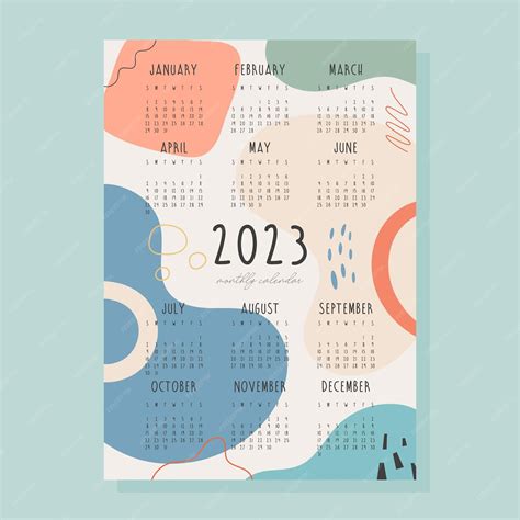 Premium Vector | 2023 year monthly calendar with abstract background ...