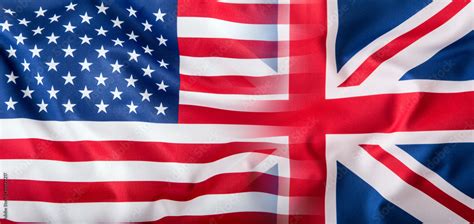 Mixed Flags of the USA and the UK. Union Jack flag. Stock Photo | Adobe ...