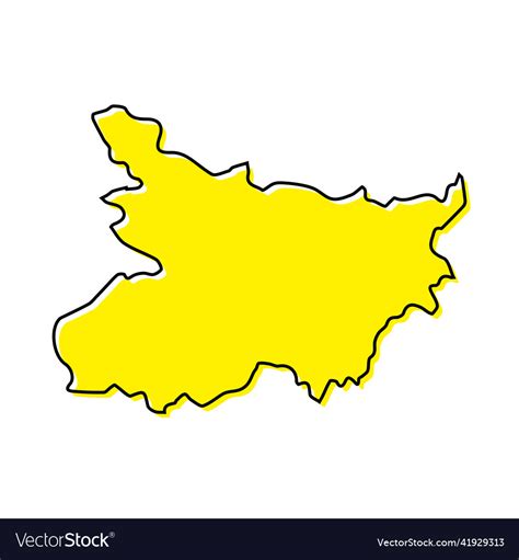 Simple outline map of bihar is a state of india Vector Image