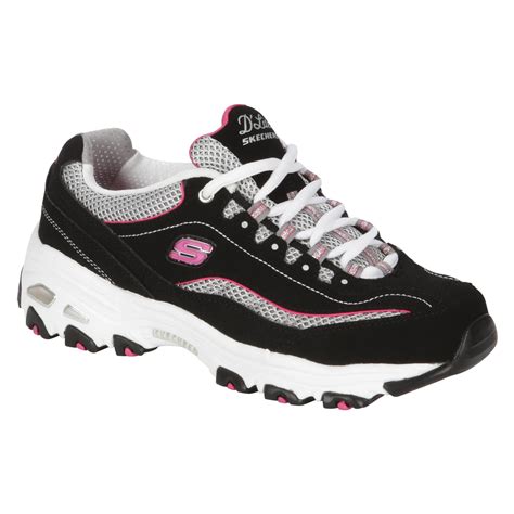 Skechers Women's D'Lites Centennial Athletic Shoe Wide Width - Black/Pink