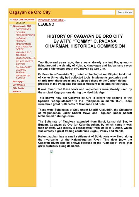 History of Cagayan de oro - Cagayan de Oro City WELCOME TOURISTS ...