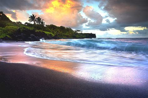 Sunset Beach, Maui, Hawaii, ocean, bonito, sunset, waves, sky, clouds ...