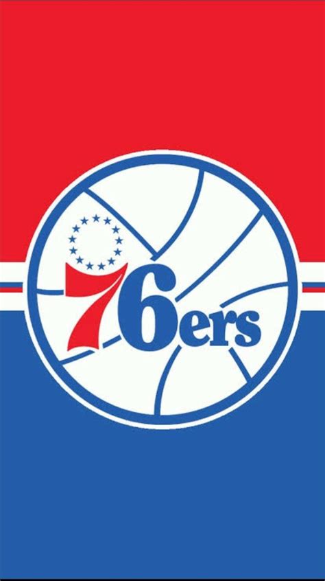 Philadelphia 76ers Logo on Red and Blue Background