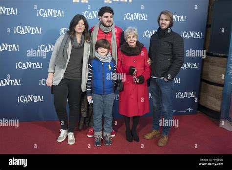 Concha Velasco (second right) and her family attending the premiere of ...