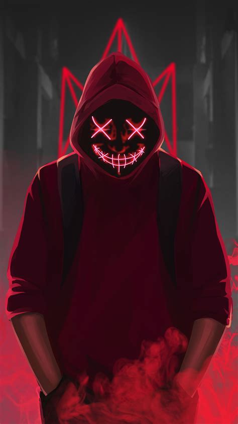 Red Mask Neon Eyes 4k In 2160x3840 Resolution Graffiti Wallpaper Iphone ...