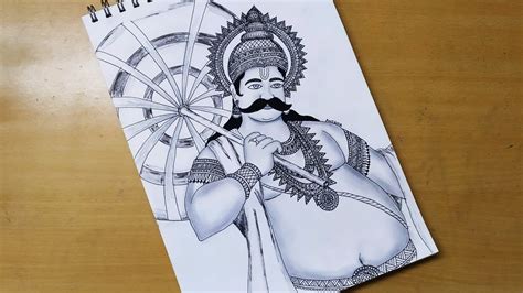 How To Draw Maveli Drawing Easy Mahabali Drawing Onam Festival Drawing ...