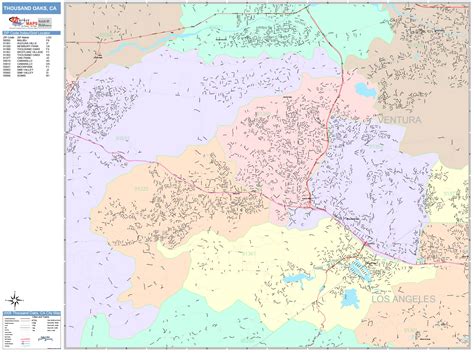 Thousand Oaks California Wall Map (Color Cast Style) by MarketMAPS ...