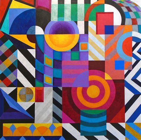 COMPOSITION: GEOMETRIC OVERLOAD (2017) Acrylic painting by Stephen ...