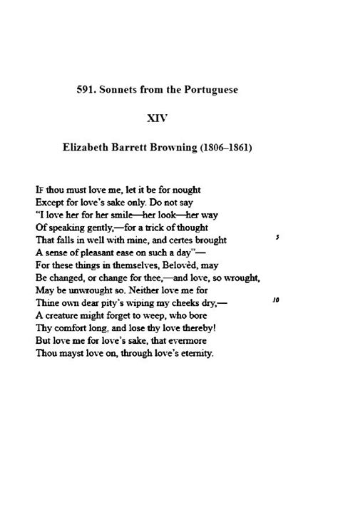 Sonnets From the Portuguese XIV, Elizabeth Barrett Browning | Literary ...