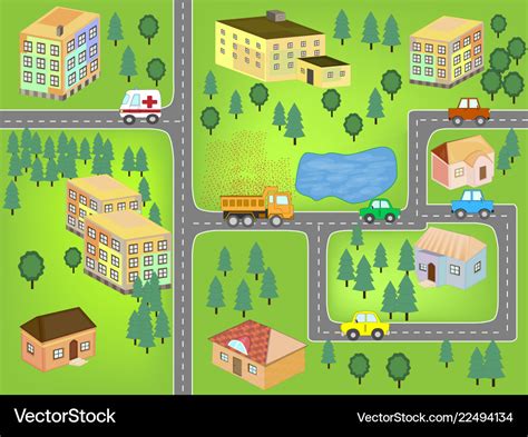 Simple City Map For Kids