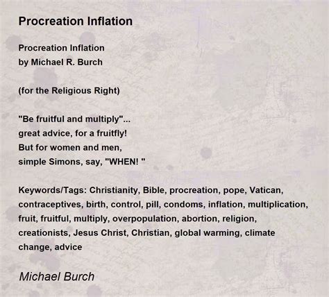 Procreation Inflation - Procreation Inflation Poem by Michael Burch