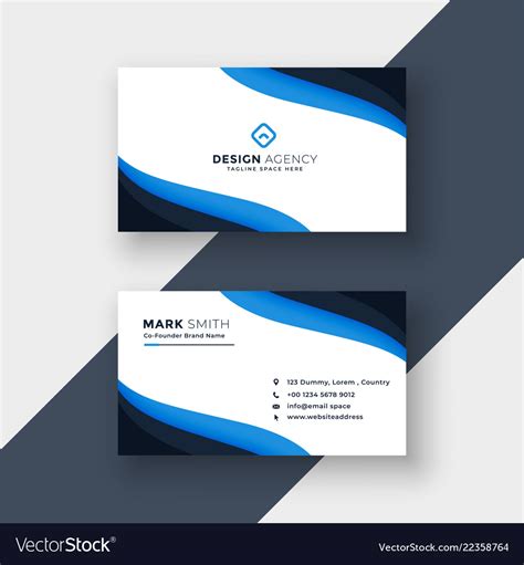 Elegant blue modern business card design Vector Image