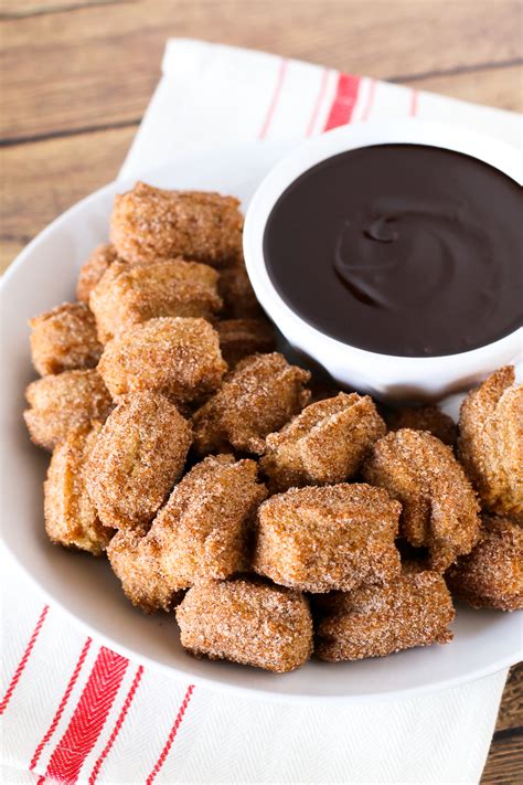 gluten free vegan churro bites with chocolate sauce - Sarah Bakes ...