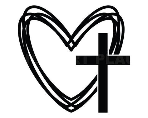 Cross Heart Svg Clipart Image, Cricut Svg Image, Dxf, Pdf, Eps, Jpg ...