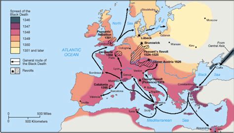 Major places affected by Plague - Medieval History on Black Death