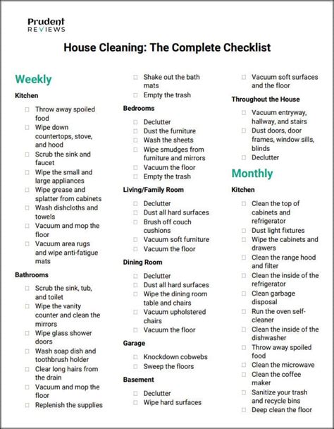 Free Printable House Cleaning Checklist Pdf - FREE PRINTABLE TEMPLATES