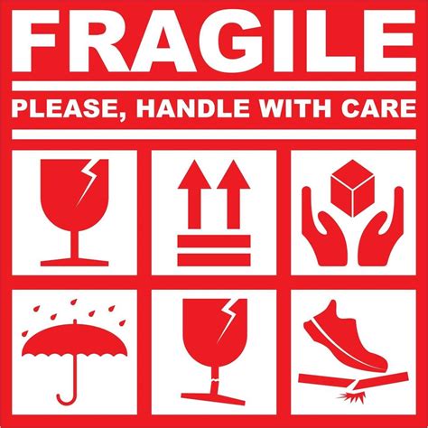 PRINTABLE FRAGILE PLEASE HANDLE WITH CARE - WHITE RED COLOR 3015754 ...