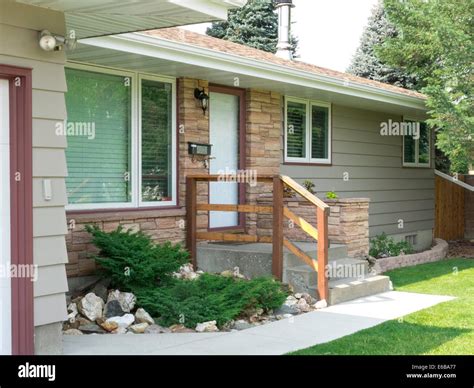 Residential House Exterior in Middle Class Neighborhood, MT, USA Stock ...