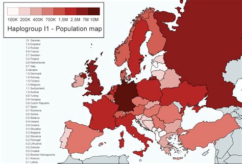 Haplogroup I1 - Population map : r/europe