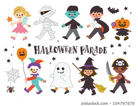 Halloween costume parade/Loose and cute... - Stock Illustration ...