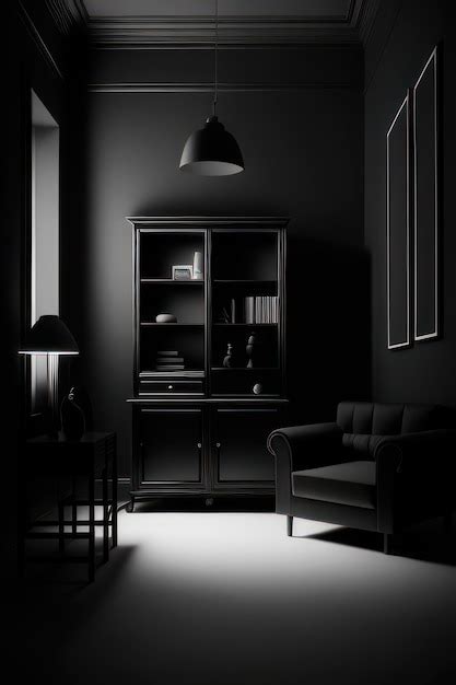 Premium Photo | Beautiful living room in black and white with luxurious ...