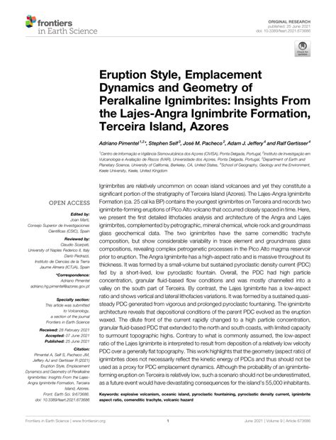 (PDF) Eruption Style, Emplacement Dynamics and Geometry of Peralkaline ...