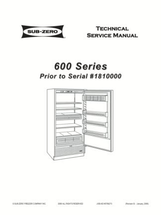 Sub-Zero Freezer Service Manuals