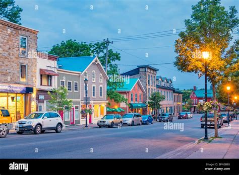 Downtown Gananoque Ontario Canada at night Stock Photo - Alamy