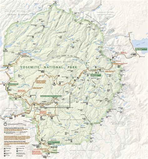 Yosemite Park Map Attractions - Channa Antonetta