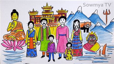 Sikkim Culture Drawing Easy || Sikkim Traditional Dress, 47% OFF