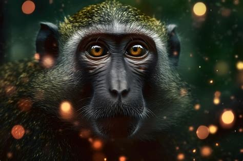 Premium AI Image | Monkey portrait Neural network AI generated