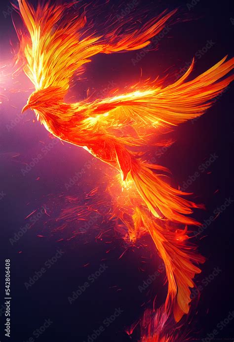 concept art illustration of rebirth of phoenix firebird Stock ...