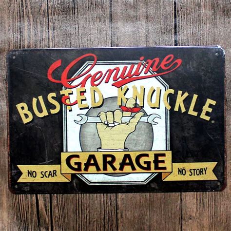 retro metalen poster Busted Knuckle Garage Plaques & Signs Retro Tin ...