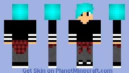 Blue haired cool boy *No glasses* Minecraft Skin