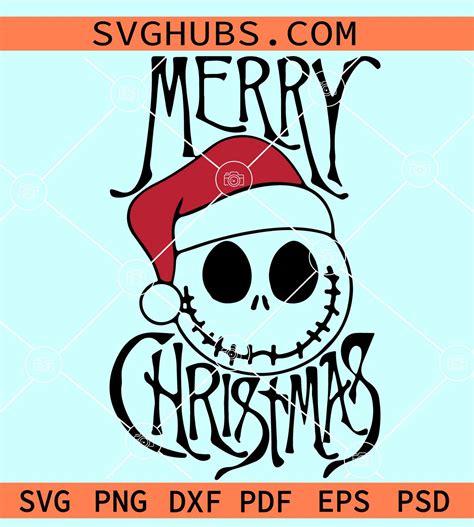 Jack Skellington Merry Christmas SVG, Nightmare Before Christmas SVG