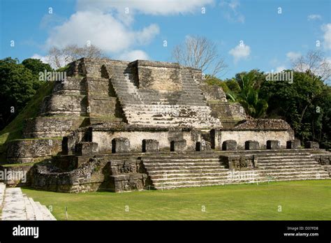 Belize, Altun Ha. Altun Ha, ruins of ancient Mayan ceremonial site from ...