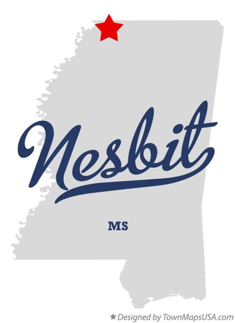 Map of Nesbit, MS, Mississippi