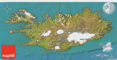 Satellite 3D Map of Iceland