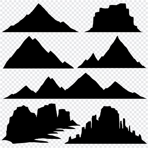 Mountain silhouette vector skyline panoramic view By Microvector ...