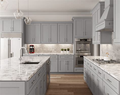 Light Gray Kitchen Cabinets With Dark Countertops – Two Birds Home