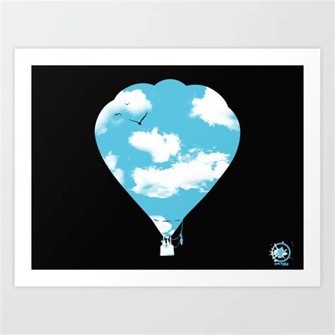 sky balloon Art Print by yakitoko | Society6