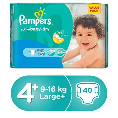 Pampers Active Baby Dry Diapers, Size 4+, Maxi Plus, 9-16… – MercatCo.com