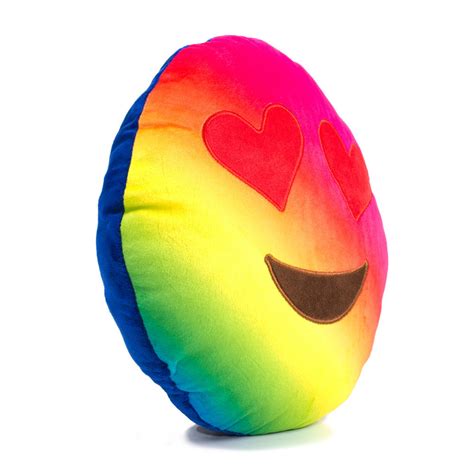 Rainbow Heart Eyes Emoji Pillow – Shelfies - Outrageous Clothing