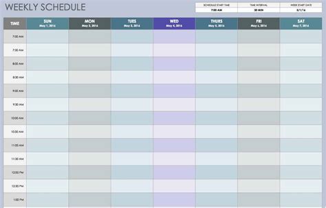 Blank Weekly Schedule Template Excel - Printable Form, Templates and Letter