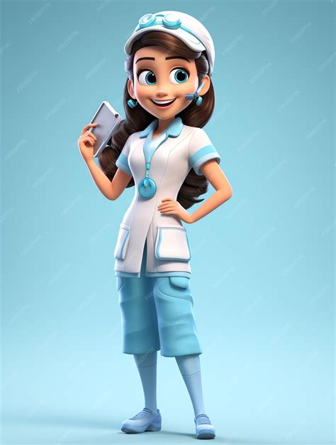 3d pixar portraits character of nurse | Premium AI-generated image