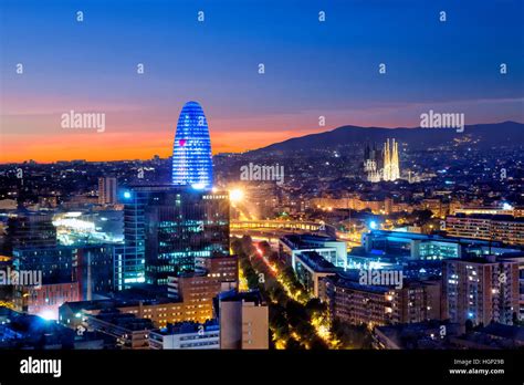 Overview Of Barcelona By Night High Resolution Stock Photography and ...