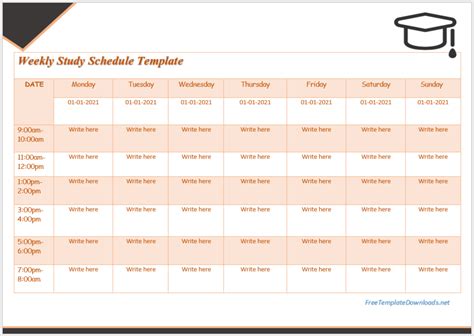 Study Planner Template Excel Web Templates For College And University ...